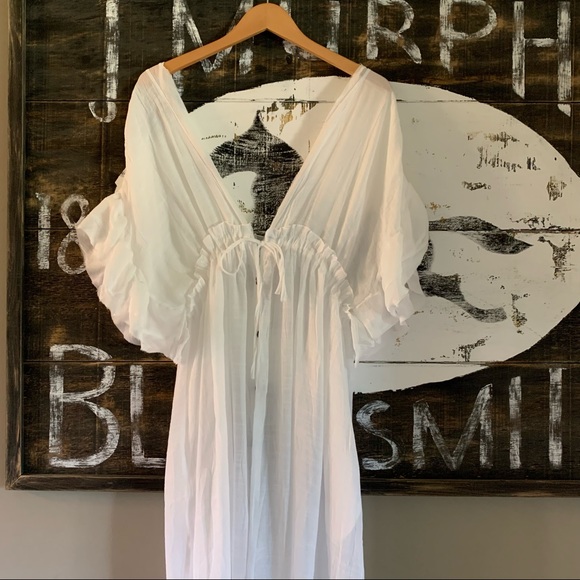 New Bohemian Long White Gauze Maxi Summer Dress - Picture 12 of 16
